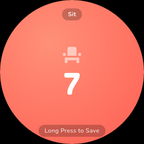 Paw Clicker clicker running on a smartwatch